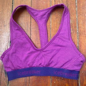 Icebreaker Sprite merino women's purple sports bra size XS